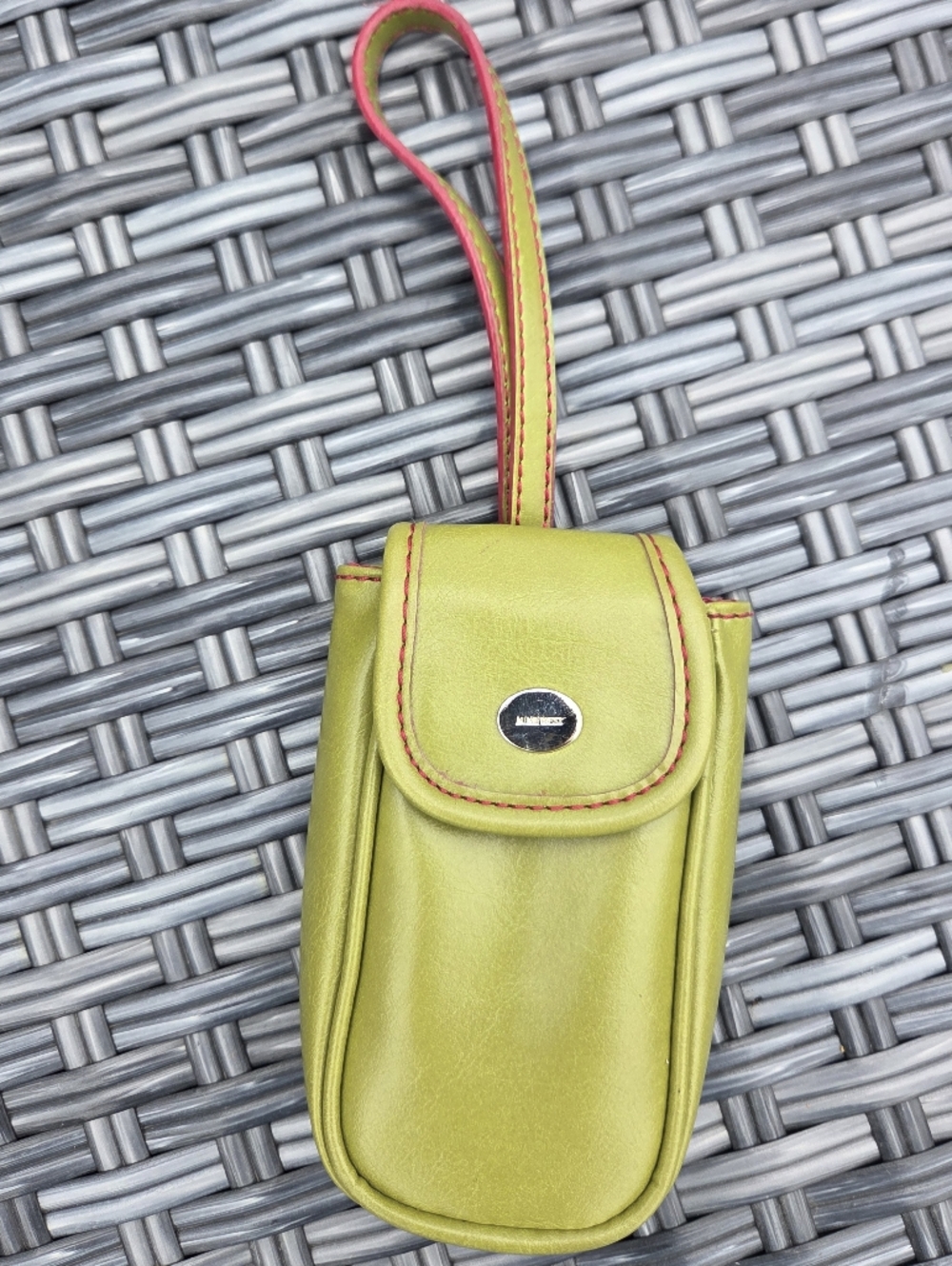 Nine West Lime Green Wristlet Mini Bag with Pink Trim
